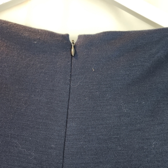 GIAMBATTISTA Valli navy wool jersey dress size M in EUC - Picture 8 of 10